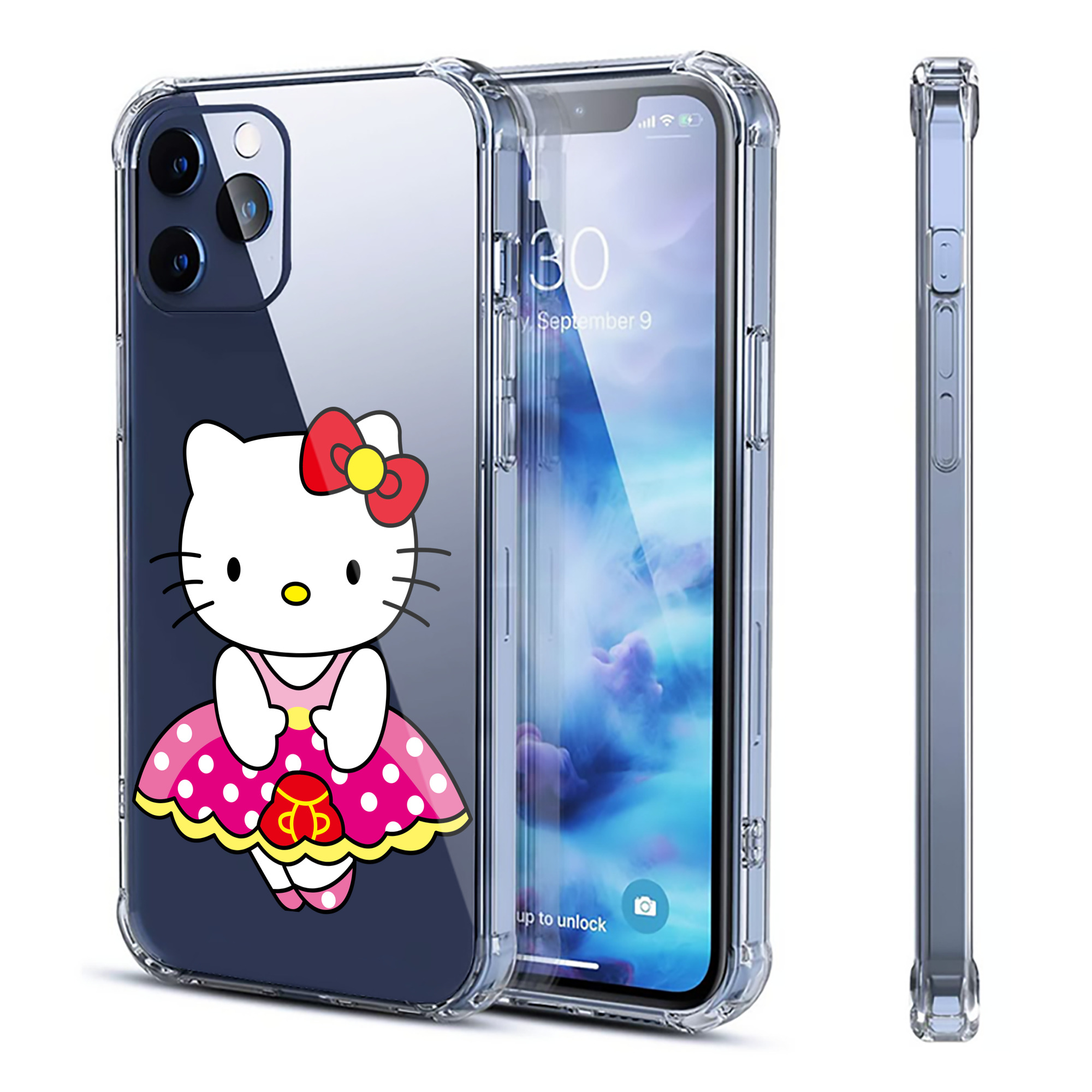 （画像用） Hello Kitty ハローキティ 【iPhone 12シリーズ対応】透明スマホケース（クリアソフトケース）